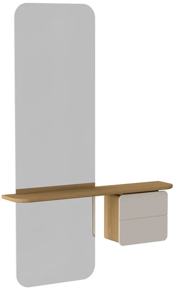 Set pentru hol alb/în culoare naturală cu aspect de lemn de stejar One More Look – UMAGE