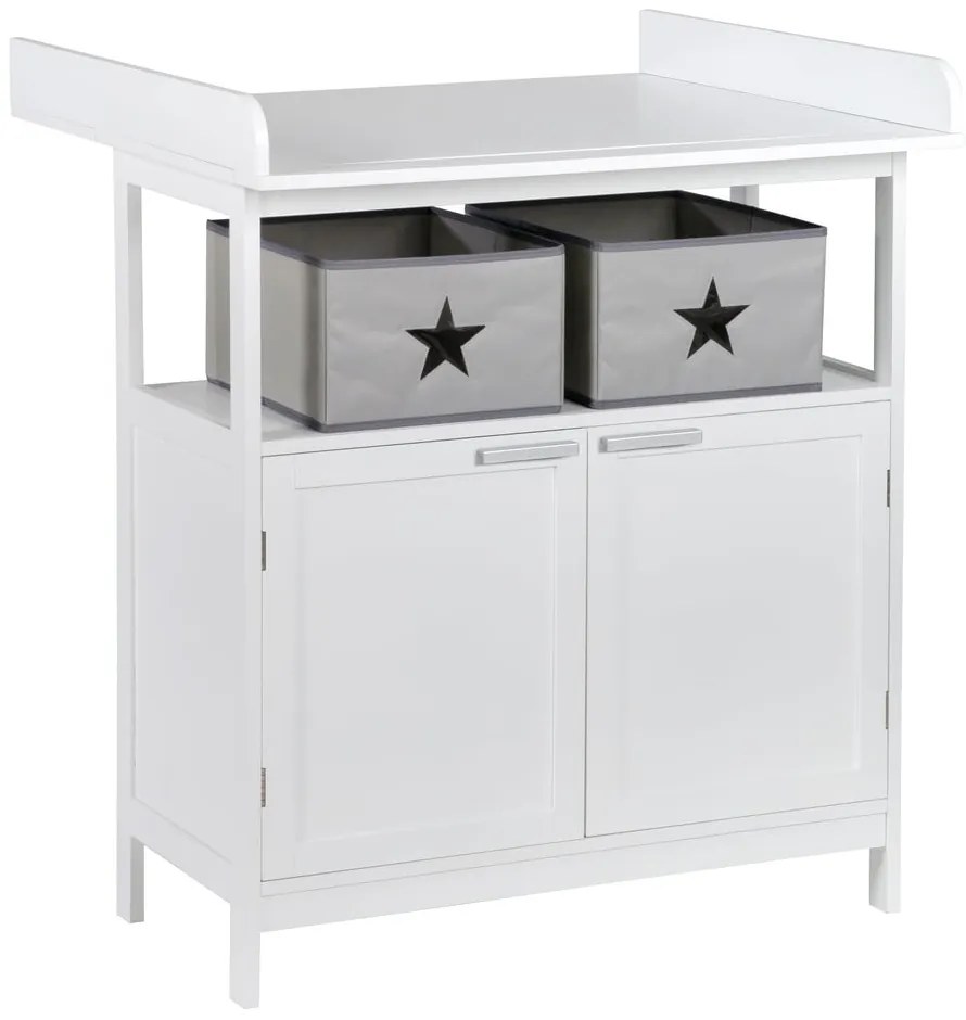 Comodă de copii albă cu masă de schimbat 75x100x87 cm Hamburg – Roba