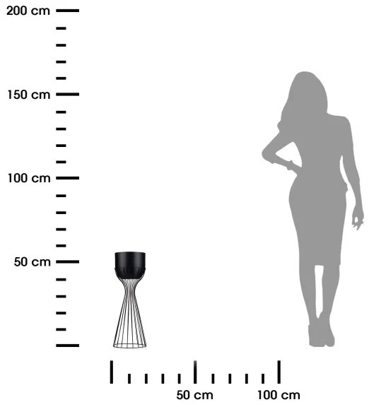 Ghiveci metalic de flori LOFT 46x20 cm negru