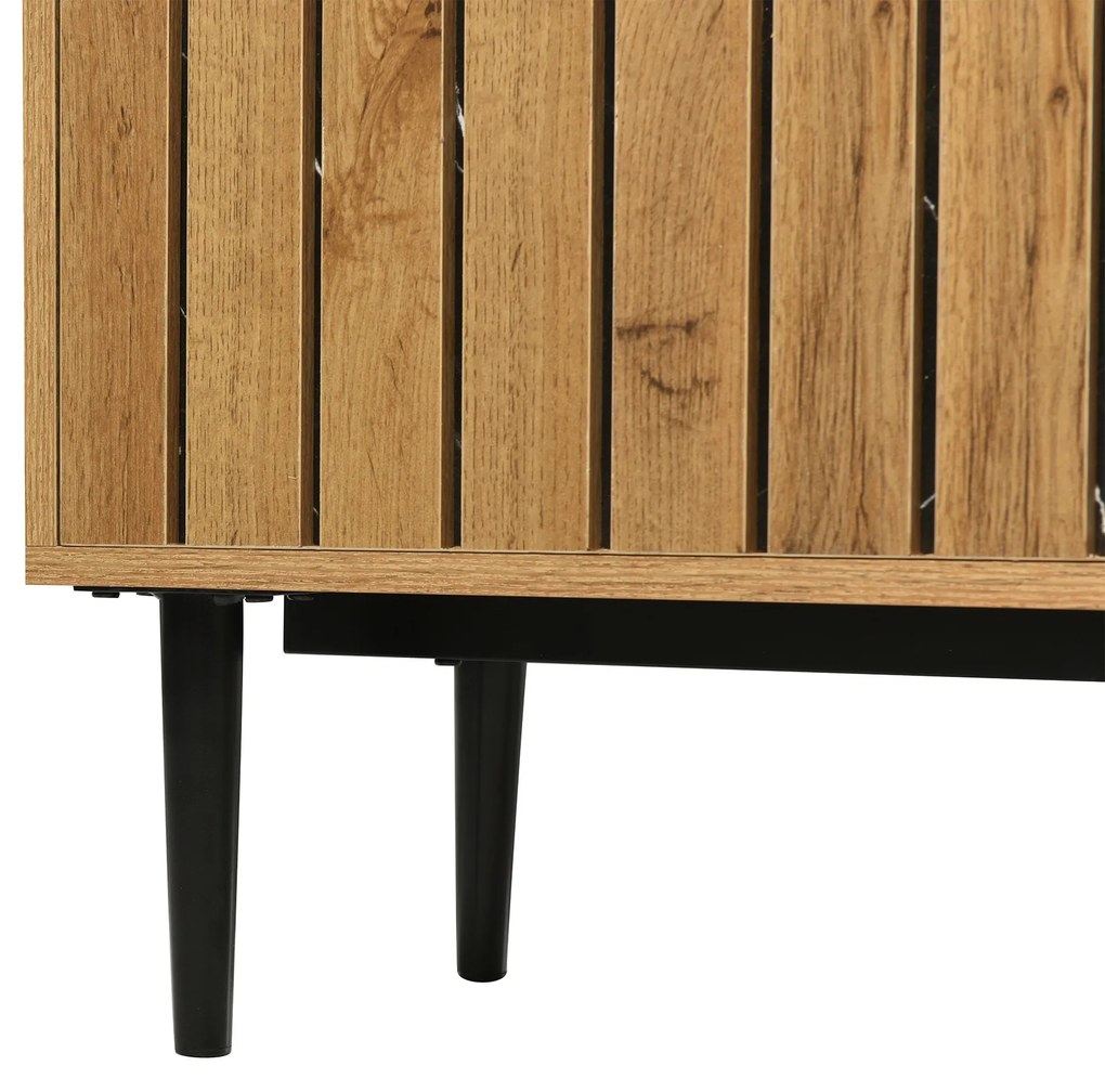 Comodă TV pentru living cu design unic, Culoare naturală | Aosom Romania