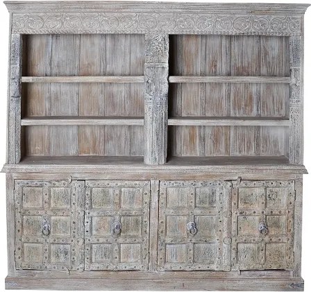 Biblioteca Vintage din lemn de mango 225x46x218 cm