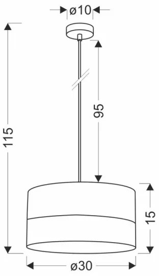Lustră pe cablu BIANCO 1xE27/40W/230V alb/maro