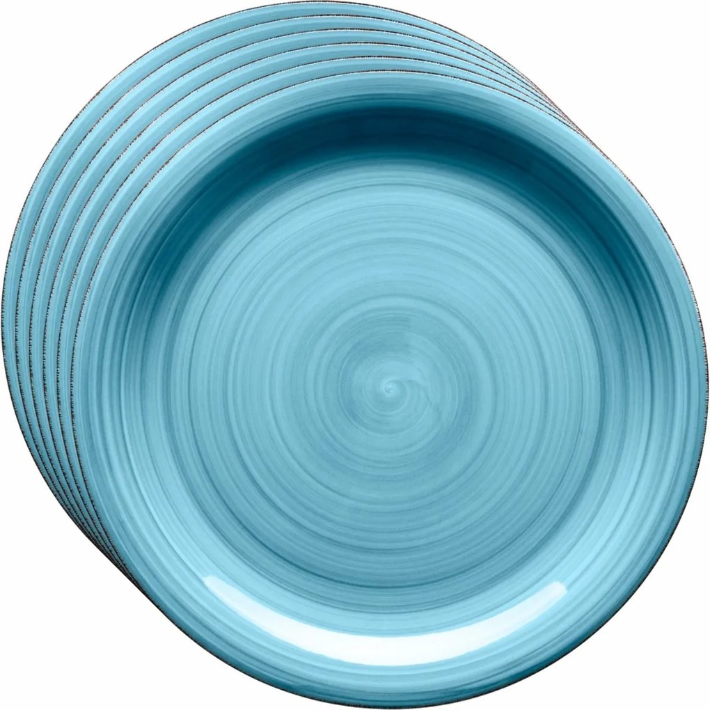 Mäser Set of 6 shallow plates Bel Tempo 27 cm,blue