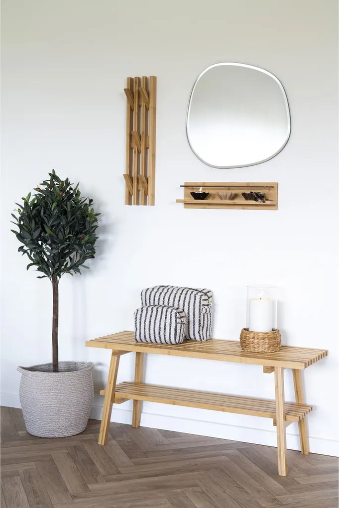 Raft de perete pentru bărbați, bambus, natural 45x10x12 cm