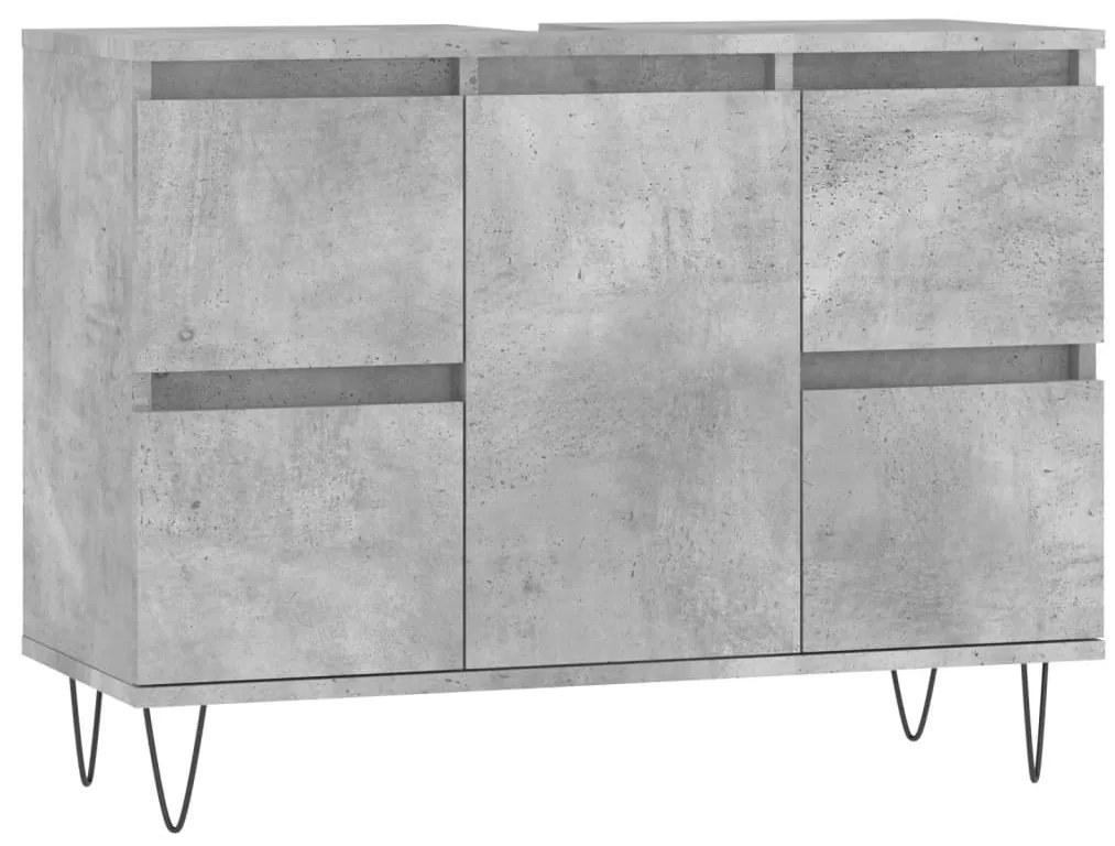 831656 vidaXL Dulap pentru baie, gri beton, 80x33x60 cm, lemn compozit