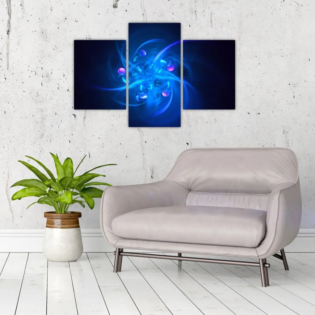 Tabloul modern cu abstracțiune albastră (90x60 cm)