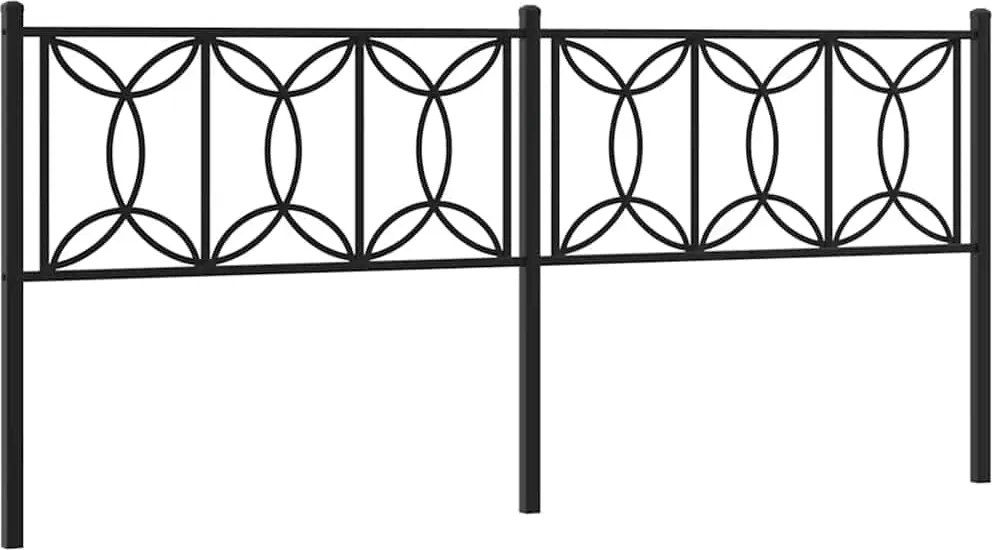 vidaXL Tăblie de pat de schimb metalică, negru, 193 cm