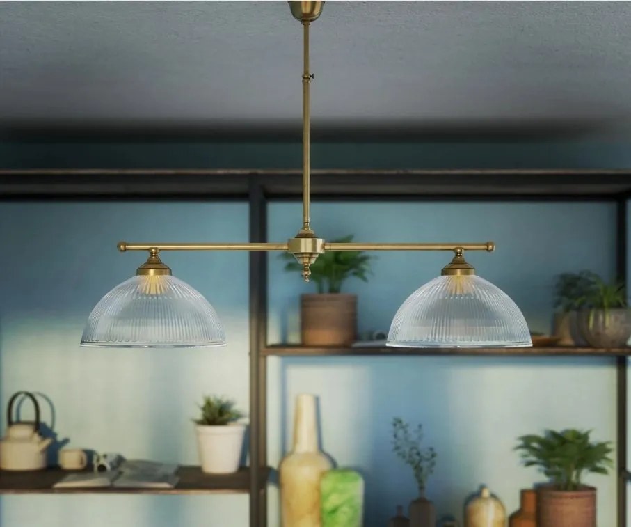 Candelabru stil neoclasic din alama si sticla Elide