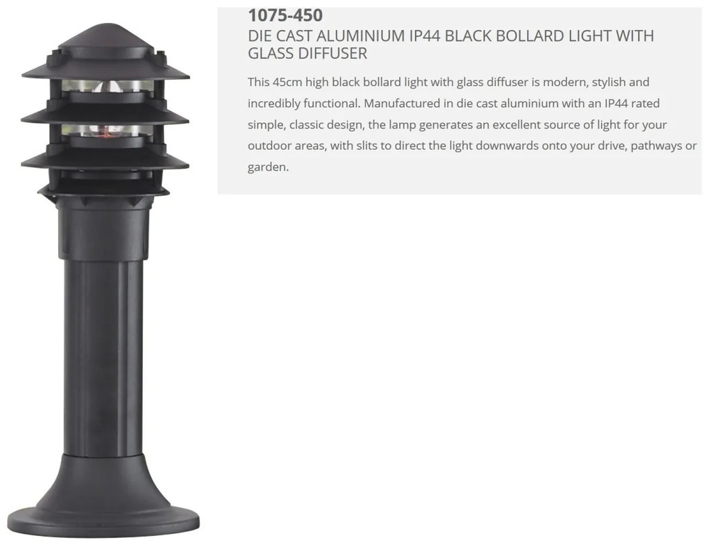 Stalp modern de exterior IP44 Outdoor H-45cm 1075-450 SRT