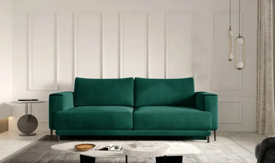 Canapea tapitata, extensibila, cu spatiu pentru depozitare, 260x90x95 cm, Dalia 02, Eltap (Culoare: Verde / Lukso 35)