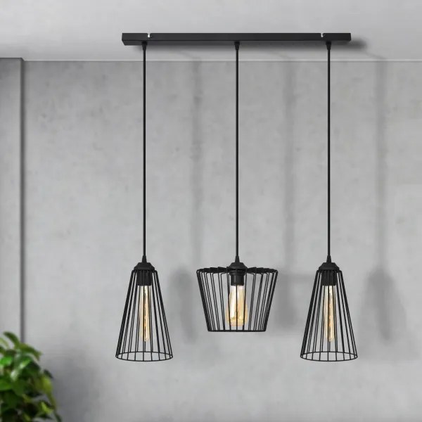 Lustră pe cablu TORRI 3xE27/15W/230V negru