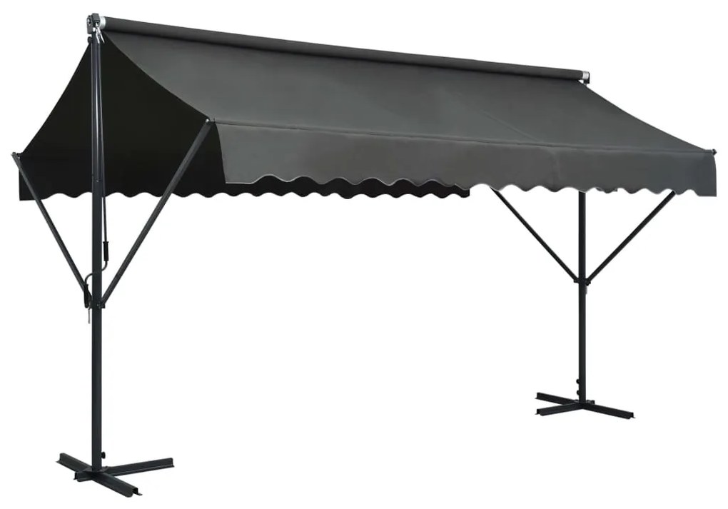Copertină cu structură independentă, antracit, 400 x 300 cm