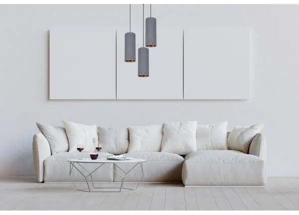 Lustră pe cablu AVALO 3xE27/60W/230V d. 35 cm gri