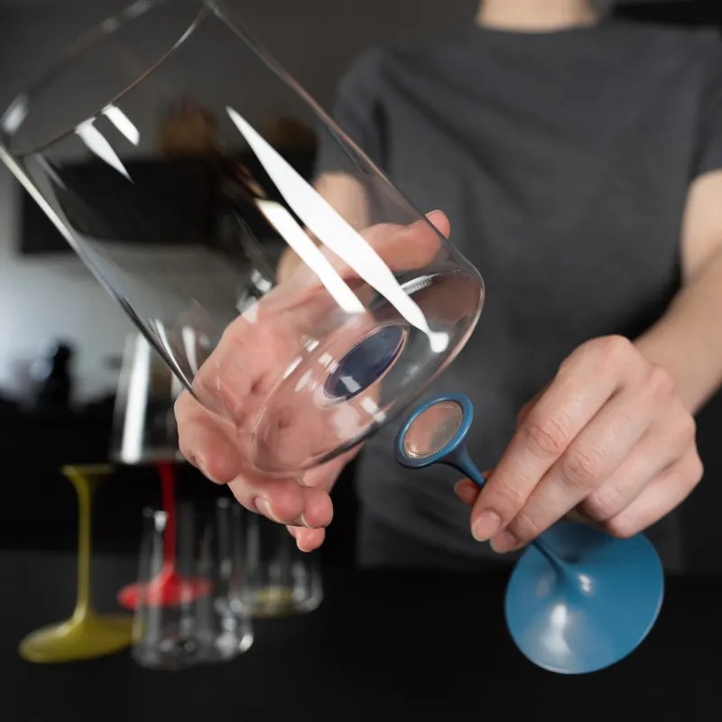 Set 2 pahare dе cristal Trebonn SplitGlass 2025131, 320 ml, Ø7.8x12.5 cm, Posibilitate atașare picior, Rosu