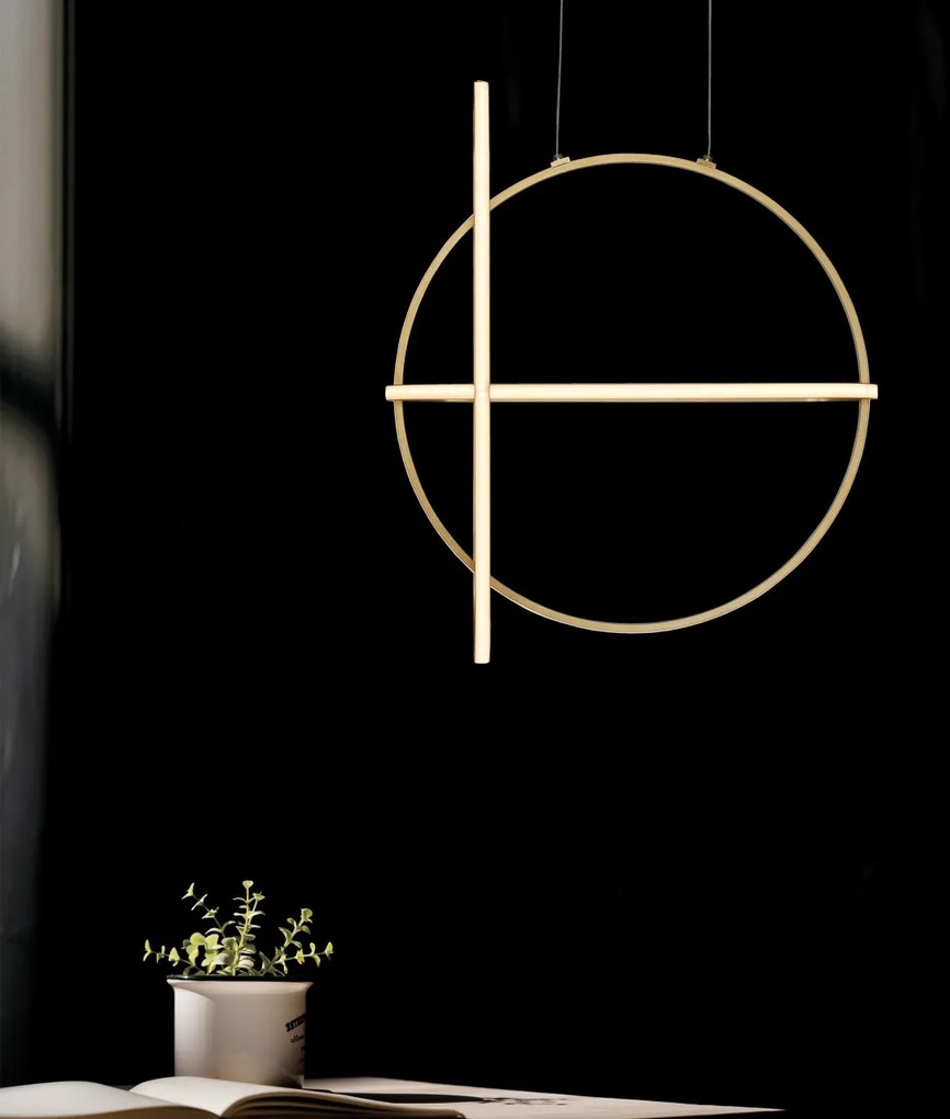Lustra LED dimabila, design modern ARTE, auriu