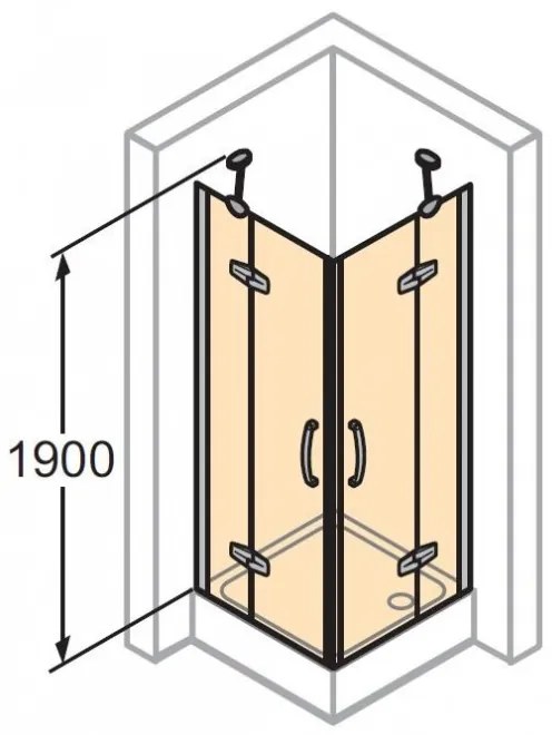 Cabina de dus dreptunghiulara 100x80cm, usi batante, Huppe Aura, tratata anticalcar, 400509.087.322