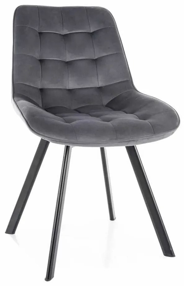 Scaun de bucătărie Albons Velvet, gri
