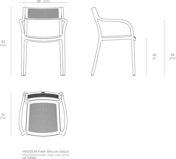 Set de 4 scaune exterior MADISON DOTS