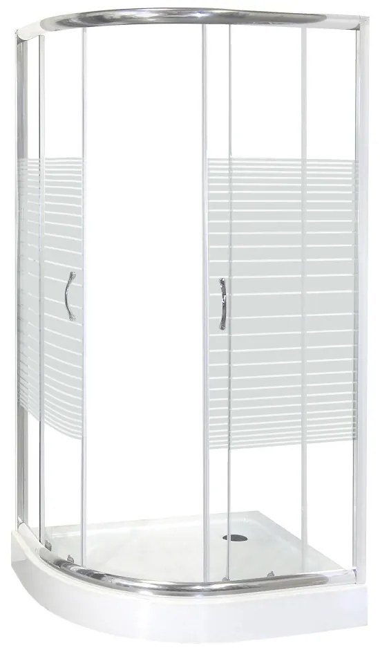 Cabină de duș curbată Madera 100x80 cu cădiță de duș, dreapta