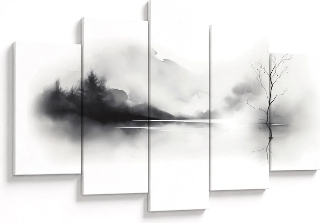 Tablou - pictură cu cerneală de peisaj (150x105 cm)