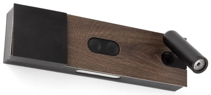 Aplica ambientala cu reader LED design ultra-modern MAGOS negru/nuc 20332