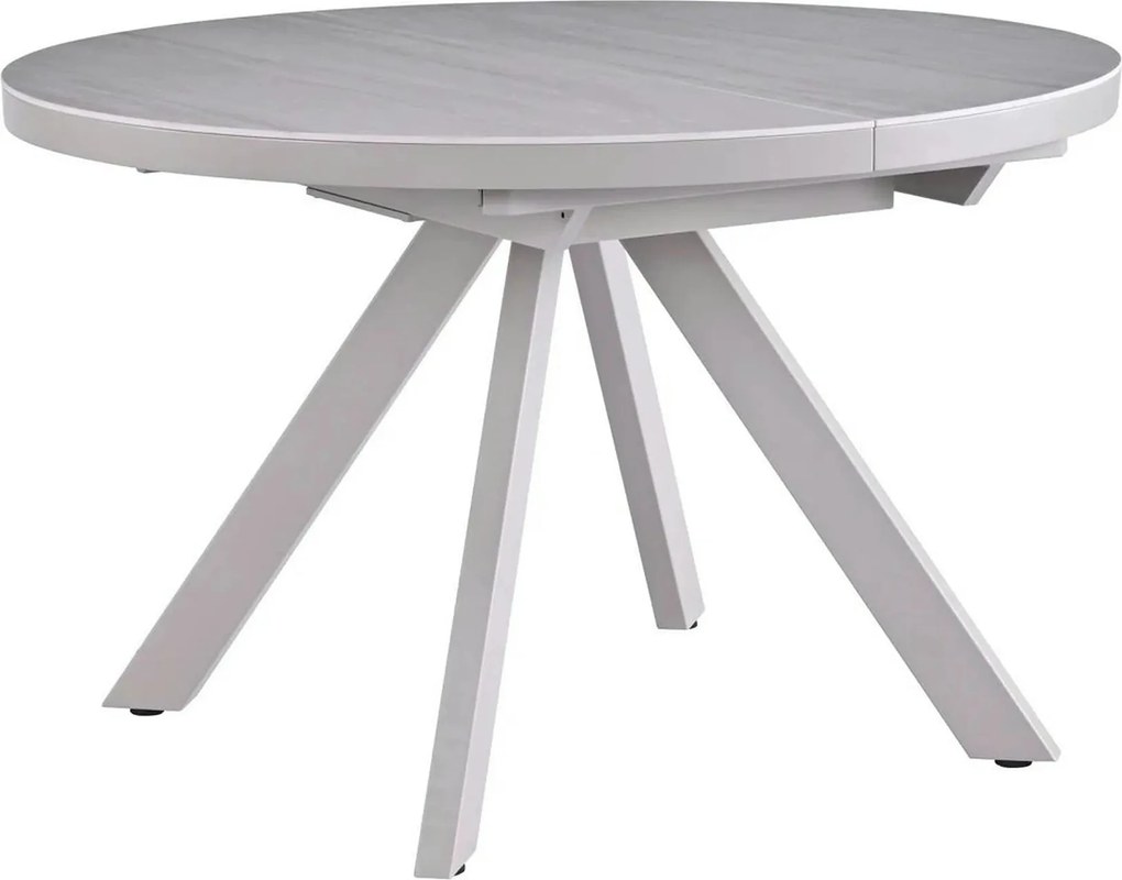 Masa extensibila LYRA, crem cu efect de marmura/gri, 120/160x120x75 cm