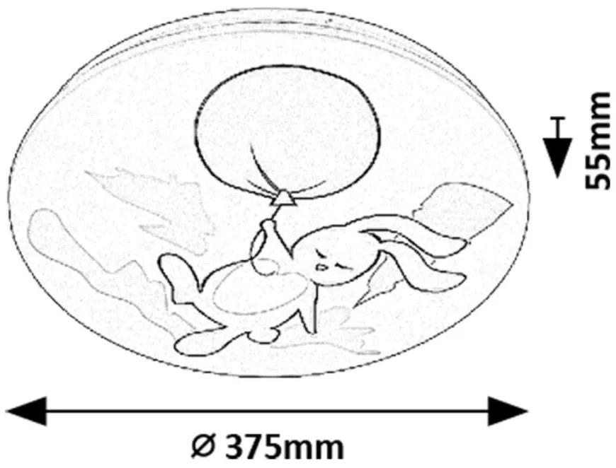 Aplica camera copii motiv iepuras si balon Hopply LED