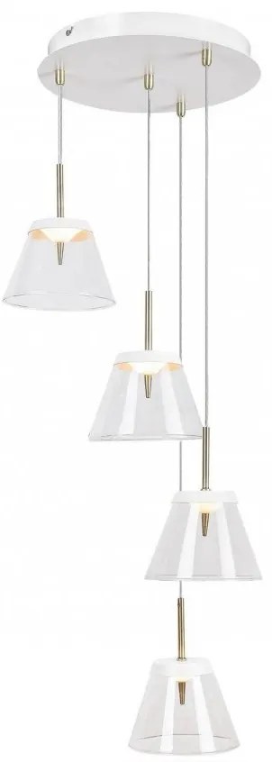 Lustra LED cu 3 pendule din metal finisaj bronz si alb AVIANA 5032 RX