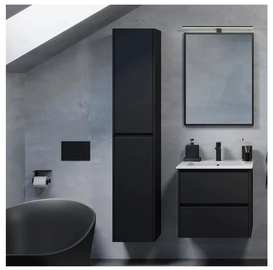 Dulap de baie MOLDE, 174 cm, negru