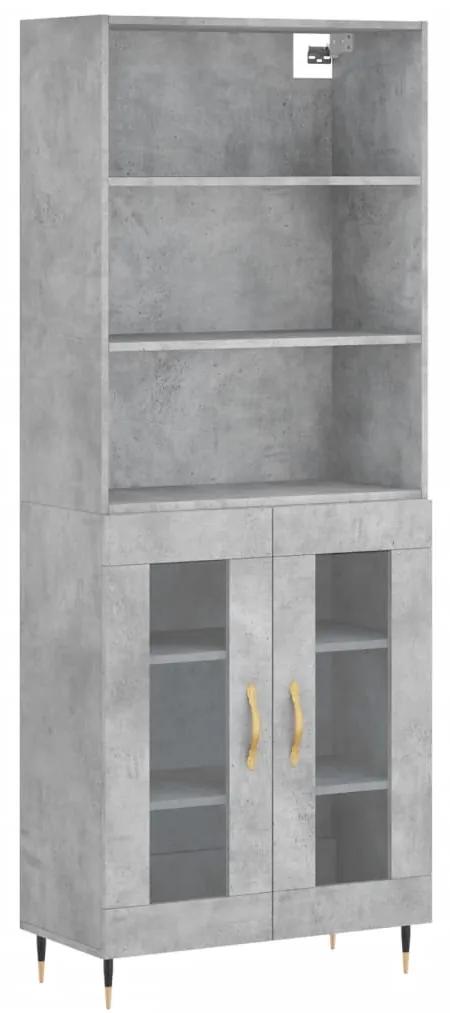 3189297 vidaXL Dulap înalt, gri beton, 69,5x34x180, lemn compozit