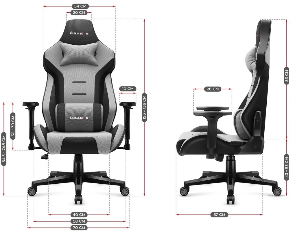 Fotoliu gaming Fusion 7.6 (negru + gri). 1087490