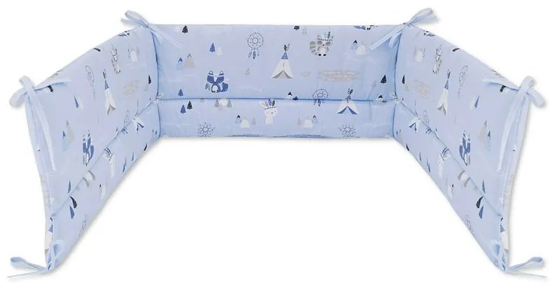 Aparatoare pentru patut 140X70 cm din bumbac 210X30 cm indian blue