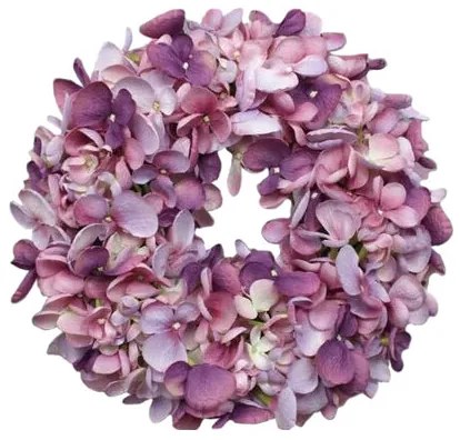 Coroniță artificială Hortensie violet, diam. 24 cm