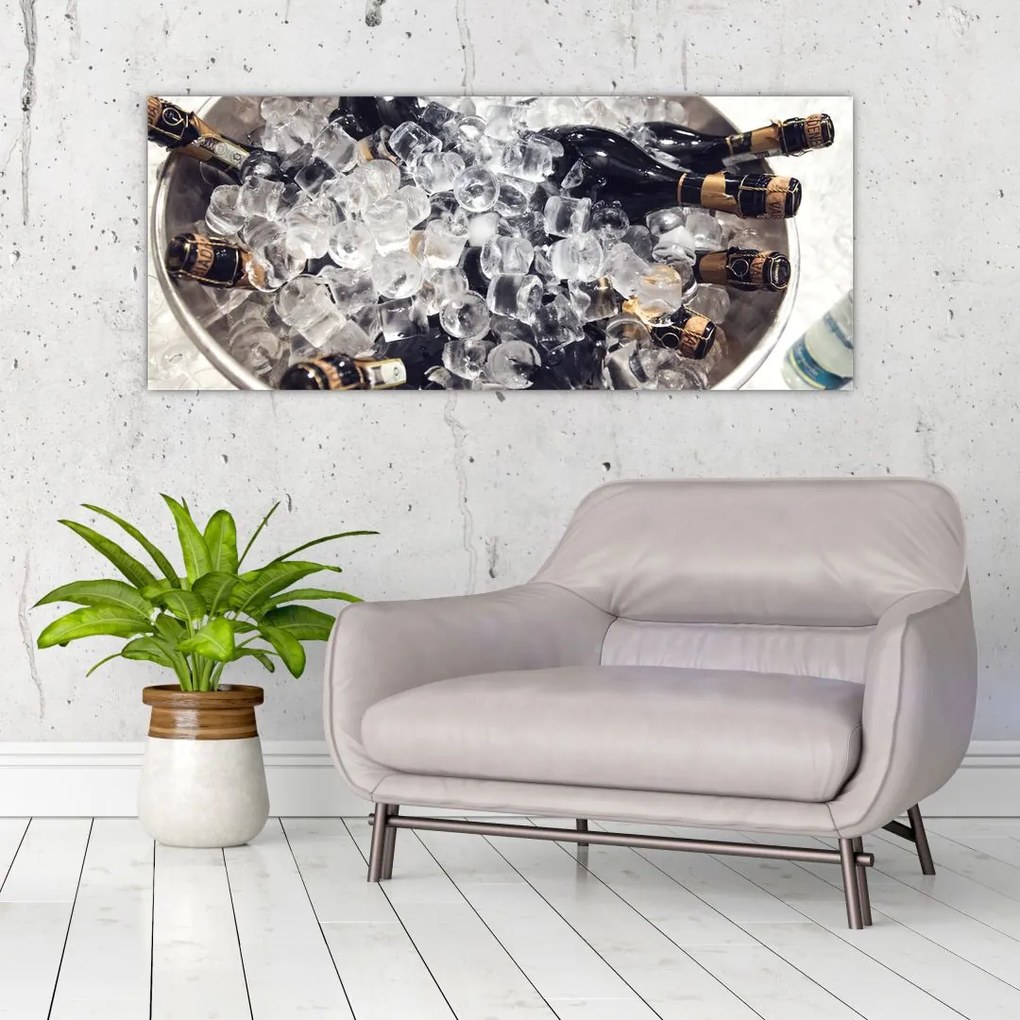 Tablou -șampanie la gheață (120x50 cm)