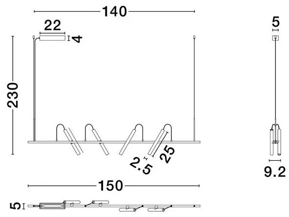 Lustra LED suspendata design minimalist ELLI