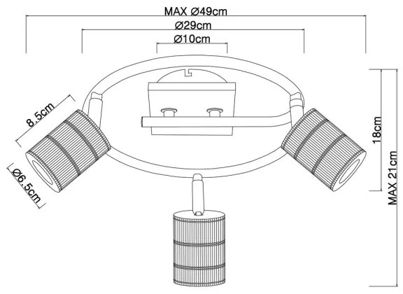 Spot Globo 54033-3 JOSELLA 3xE27/60W/230V