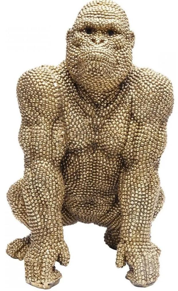 Figurina decorativa Gorilla Auriu 46cm