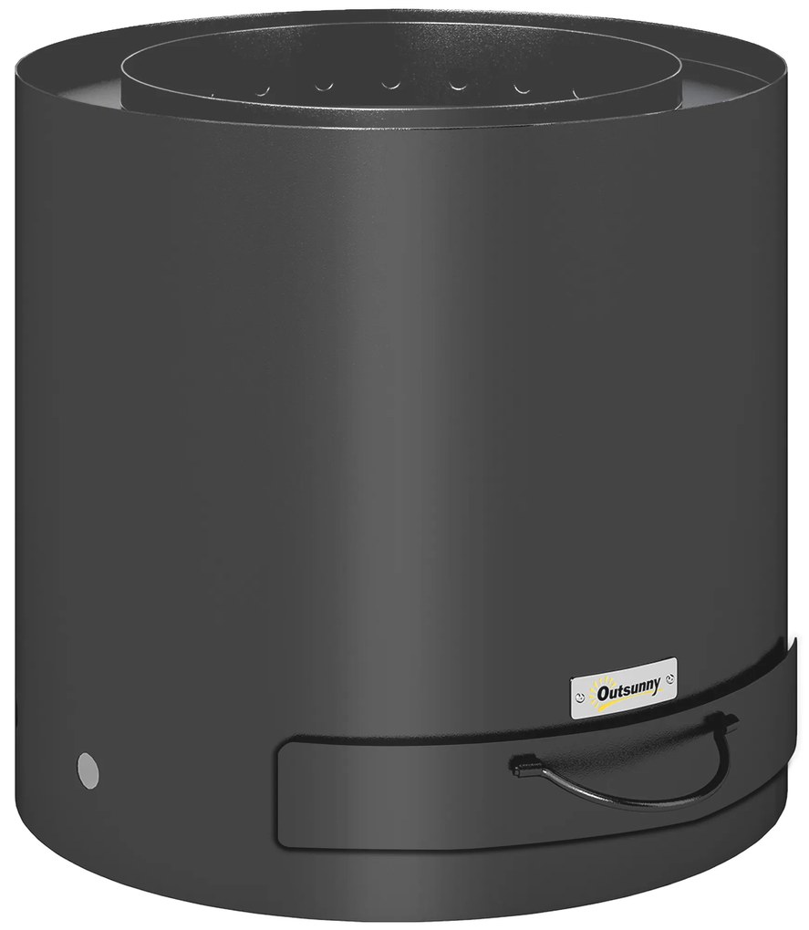Outsunny Brasero exterior Ø 45 cm cu sertar pentru cenușă și căldăraș, încălzire cu cărbune pentru grădină, curte de camping, oțel negru | Aosom Romania