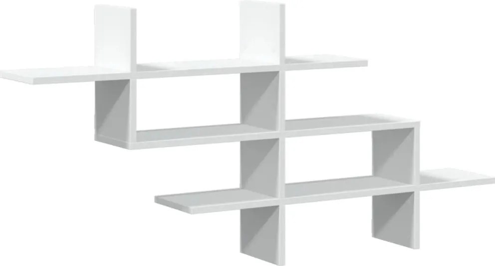 vidaXL Raft de perete, alb, 124,5x18x60,5 cm, lemn prelucrat