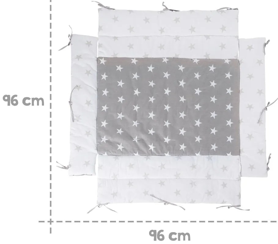 Apărătoare pentru pătuț alb/gri din amestec de bumbac 96 cm Little Stars – Roba