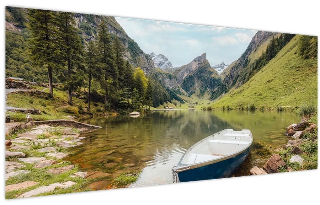 Tablou - Seealpsee, lac din Elveția (120x50 cm)