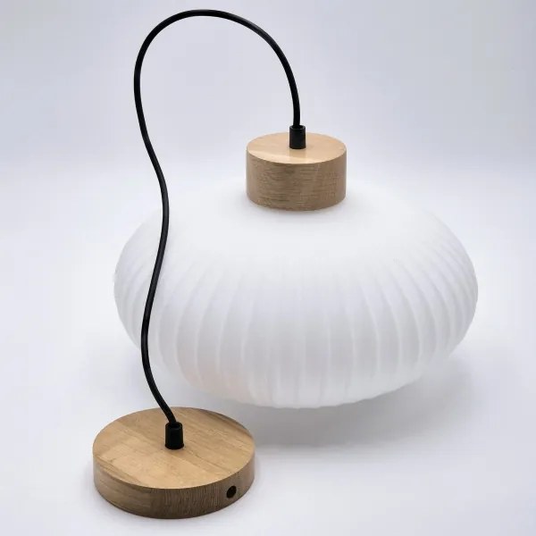 Lustră pe cablu HARMONY 1xE27/15W/230V d. 30 cm alb/stejar