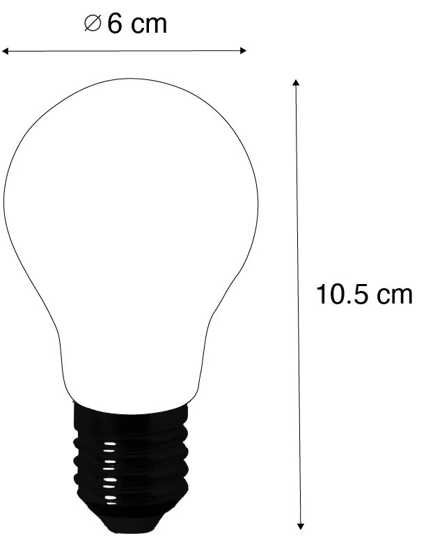 Set de 5 becuri LED E27 A60 transparent 4.9W 1055 lm 2700K