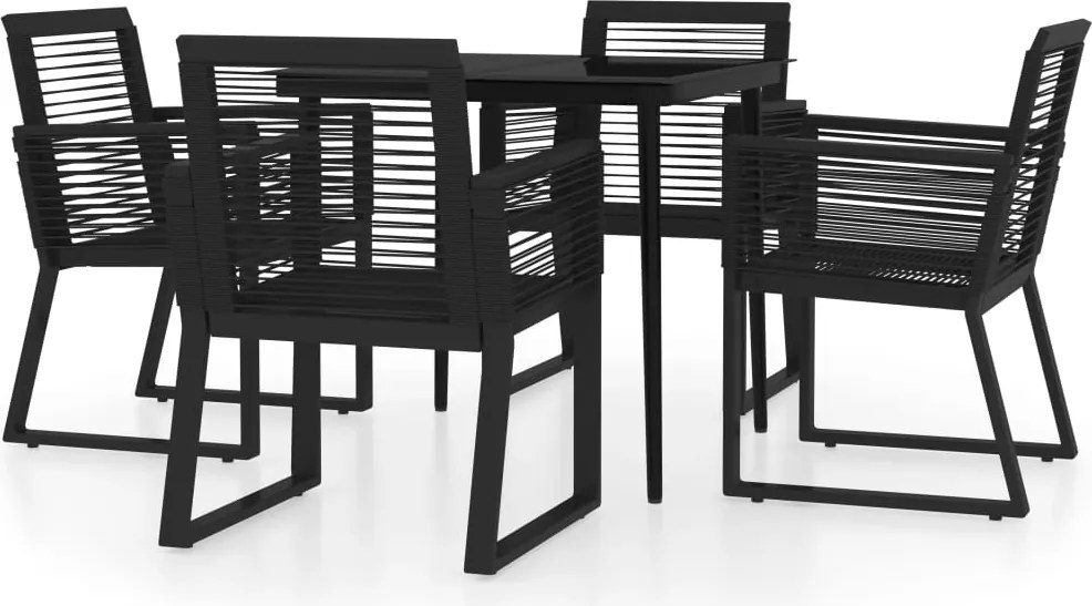 vidaXL Set de mobilier pentru grădină, 5 piese, negru