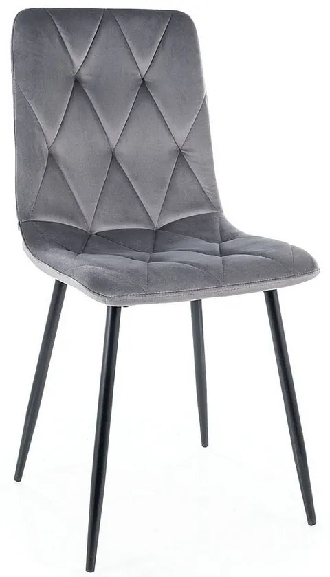 Scaun de bucaterie Tom Velvet, gri