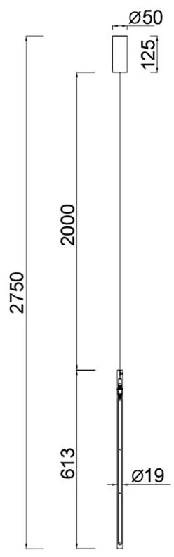 Pendul LED design minimalist, TORCH negru MA-8483