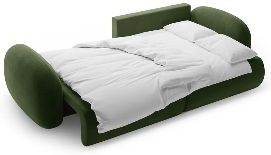 Colțar verde extensibil/cu spațiu de depozitare cu tapițerie din catifea Tonale – Cosmopolitan Design