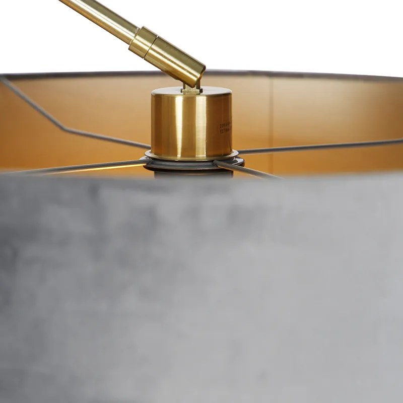 Lampă de podea modernă cu abajur din catifea aurie gri 50 cm - Editor