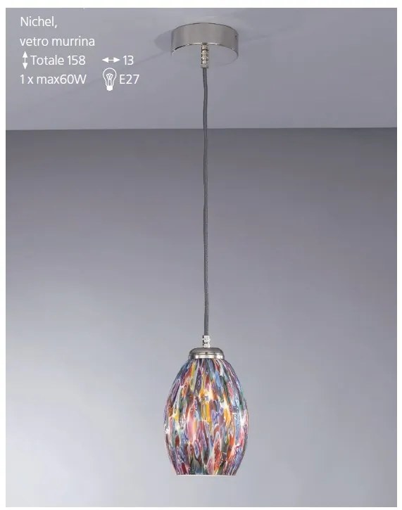 Lustra, Pendul modern din sticla Murrina 10009