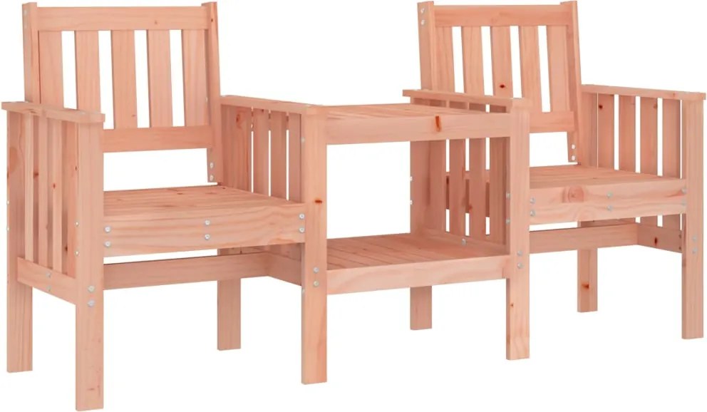 vidaXL Bancă de grădină cu 2 locuri și masă, lemn masiv de douglas